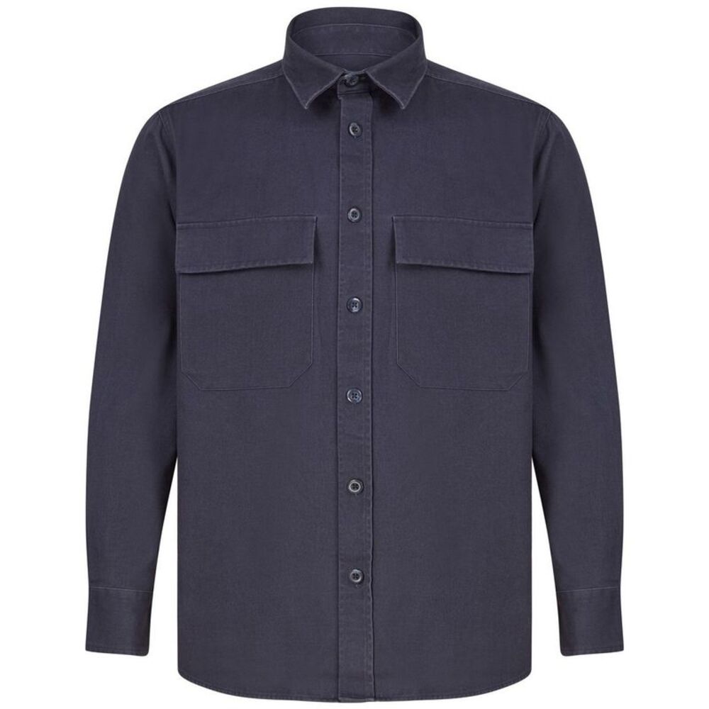 Front Row Unisex Adult Cotton Drill Overshirt / Navy